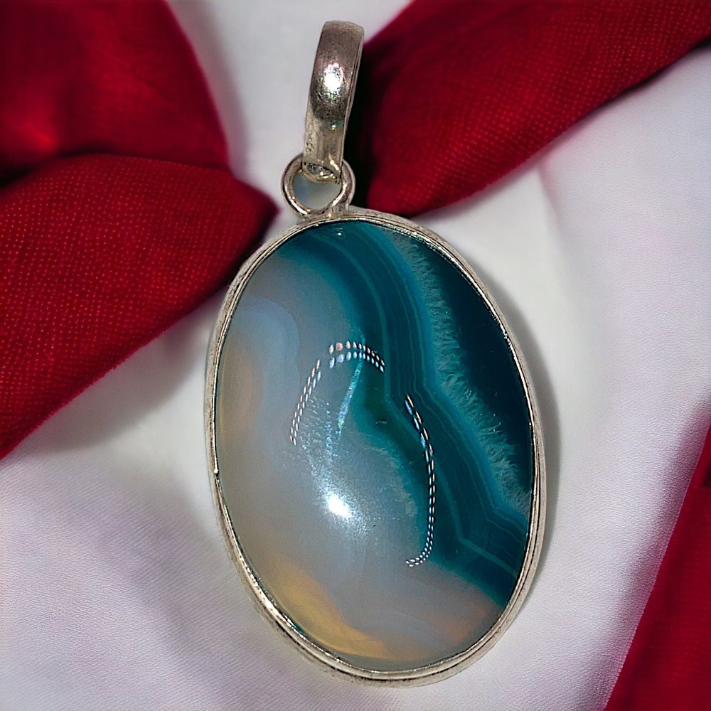 Green Lace Onyx Jewelry 925 Sterling Silver Pendant!